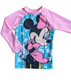 Remera UV "Disney" - Little Girl - Manga larga rosa con Minnie