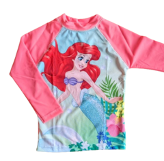 Malla UV "Disney" - Little Girl - Remera UV + short - Rosa con Sirenita - comprar online