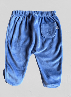 Pantalón "Old Bunch" - Ranita de plush azul aero, con bolsillo atrás, con osito bordado - comprar online