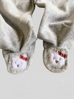 Ranita "Old Bunch" - De plush gris con perritos bordados en los pies - Lupeluz