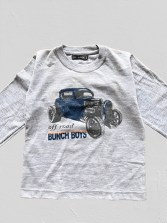 Remera "Old Bunch" - Manga larga, gris con auto grande - comprar online