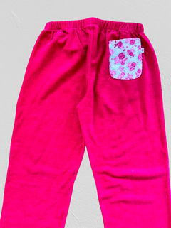 Jogging "Old Bunch" - Fucsia, de towel, bolsillo floreado - comprar online