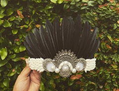 Boho Feathers Black Crown