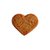 zoom de um biscoito de café no formato de coração
