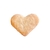 zoom de um biscoito de côco no formato de coração