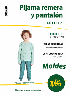 Molde Pijama Remera y Pantalón