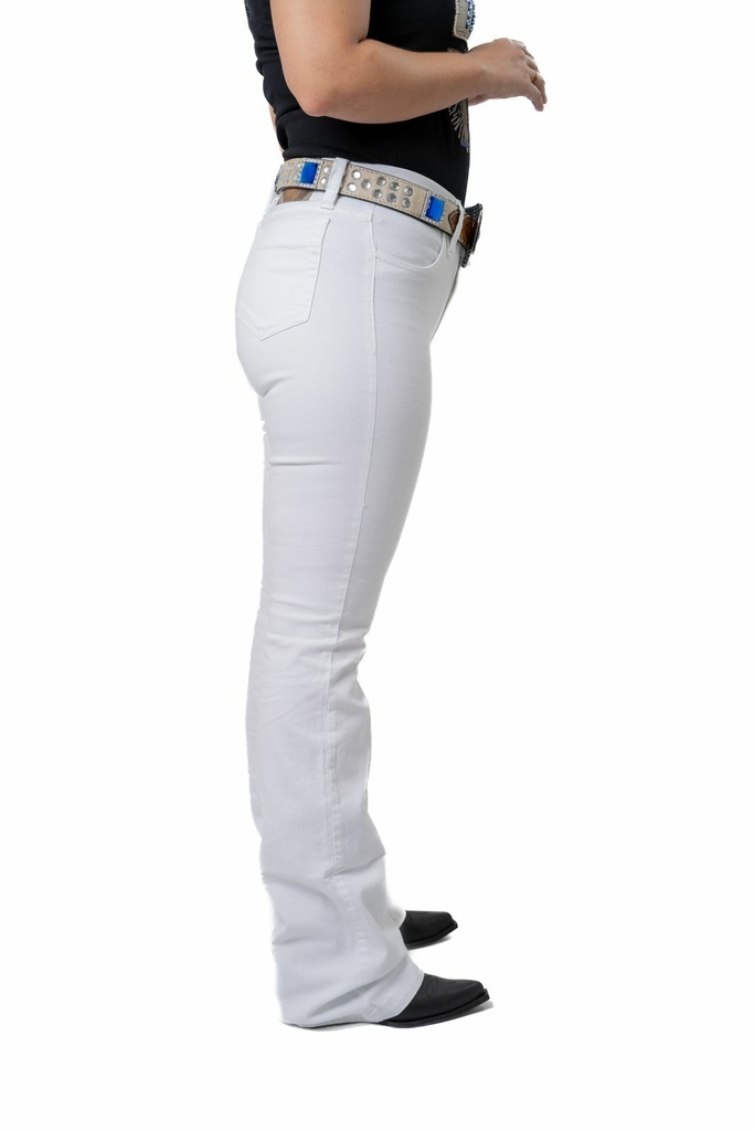 Calça flare branca country sales
