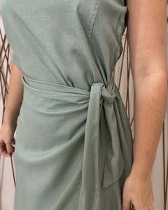 Vestido linho Carmélia- verde - Zita Closet