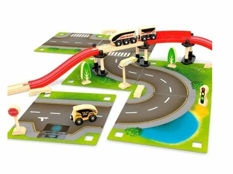 Trencity Eco Town 44 piezas con Vehiculos, pistas y Accesorios