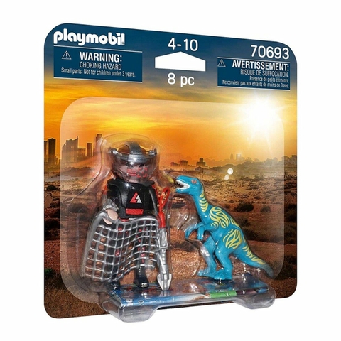 Playmobil 70693 Velociraptor y Saqueador Duo Pack con Accesorios Intek
