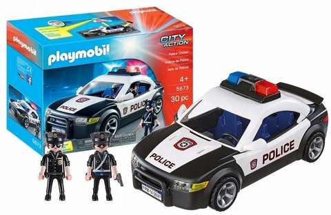 Playmobil 5673 Auto Policia con luz, 2 figuras y Accesorios Intek