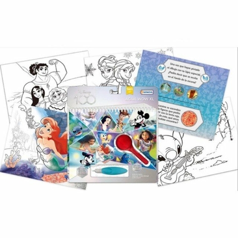 Disney Set de Arte Aqua Wow XL Libro para colorear con agua y Lente Magico Tapimovil