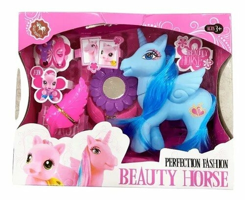 Pony Unicornio Beauty Horse 18 CM con Peine y accesorios Sebigus