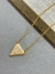 Colar de elos com pingente de triângulo escrito fé banhado a ouro 18k antialérgico