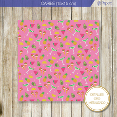 Papel Estampado C/ Stamping - Caribe - 15x15 en 90g