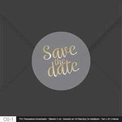 Sticker Cierra Sobre - Save the Date - Oro
