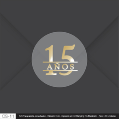 Sticker Cierra Sobre - 15 Años - Oro
