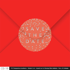 Sticker Cierra Sobre - SAVE THE DATE puntos - Plata