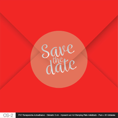 Sticker Cierra Sobre - Save the Date - Plata