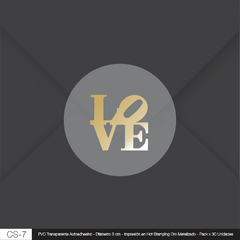 Sticker Cierra Sobre - LOVE - Oro