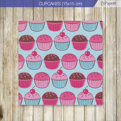 Papel Estampado - Cupcakes - 15x15 en 90g