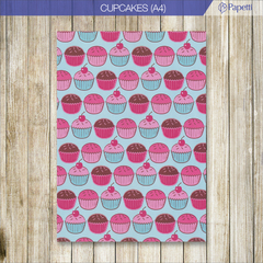 Papel Estampado - Cupcakes - A4 en 210g x 10 u