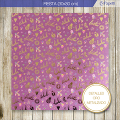 Papel Estampado - Fiesta - 30x30 en 210g x 10 u