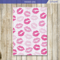 Papel Estampado - Kisses - A4 en 210g x 10 u