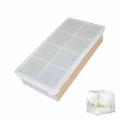 Cubetera de silicona con tapa para 8 cubos de hielo de 5cm