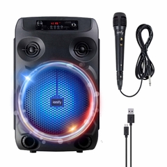 Parlante Ionify Loud 8 KRK portátil con bluetooth negro Karaoke Led RGB