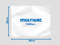 Saco de nylon/poli para vácuo 25 x 35 cm. Embalagem com 1000 unidades