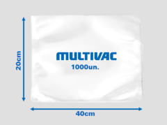 Saco de nylon/poli para vácuo 20 x 40 cm. Embalagem com 1000 unidades