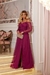 Vestido longo de lurex com manga fucsia - loja online