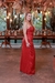 Vestido Longo de lurex Vermelho com Fenda (She) - loja online