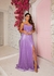 Vestido longo de lurex com fenda Lilás ( sushe) - loja online