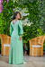 Vestido longo verde oliva com nó na cintura - comprar online