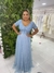 Vestido longo de lurex azul sereniti - comprar online