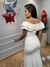 vestido longo, tecido neocrepe, ombro a ombro para noivas na internet