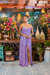 Vestido longo de lurex com fenda Lilás ( sushe) - comprar online