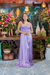 Vestido Longo de Cetim lilás com Fenda (Sucesso) na internet
