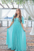 vestido de festa longo lola azul tifany - comprar online