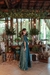 Vestido longo de lurex, verde esmeralda (LOLA) - loja online