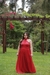 Vestido longo de amarracoes de tule vermelho(multiformas) - Noiva no Civil | Vestido de noiva civil e festa