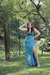 Vestido Longo de lurex azul serenity com Fenda (She) - loja online