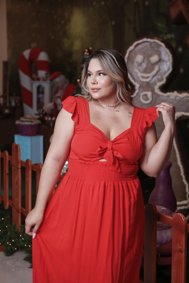 Vestido vermelho plus size color van