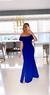 Vestido longo , ombro a ombro a azul royal - loja online