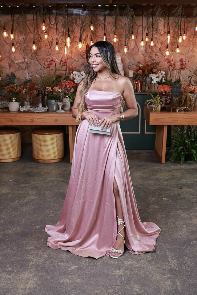 Vestido 2025 longo cetim