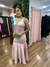 Vestido de cetin longo de festa rose (Jaque) - loja online