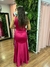 Vestido de cetin longo de festa rosa (Jaque) - loja online