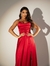 Vestido longo de Cetim vermelho com fenda (Sucesso) na internet